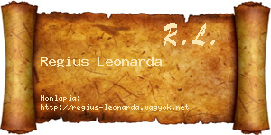 Regius Leonarda névjegykártya